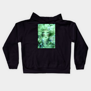 GREEN ART DECO DOLLY WOODLAND FAIRY Kids Hoodie